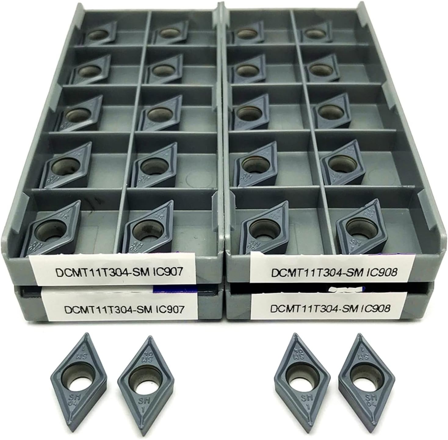 Carbide Insert Cutting Tool Internal Turning Tool CNC Lathe Tools DCMT Turning Insert (Angle : DCMT11T304 SM IC907, Shank Diameter : 10PCS)