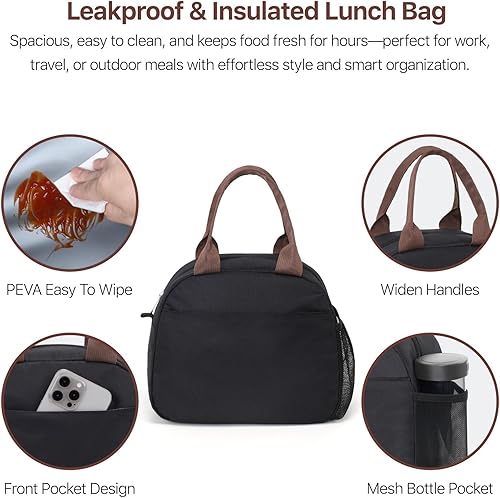 Miniatura 2 de Bagseri Lonchera con aislamiento para niños, bolsa térmica portátil reutilizable para niños pequeños, para la escuela, forro resistente al agua