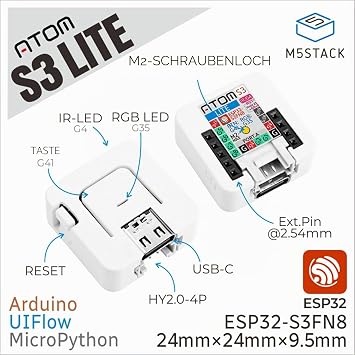 M5Stack Official ATOMS3 Lite ESP32S3 Dev Kit