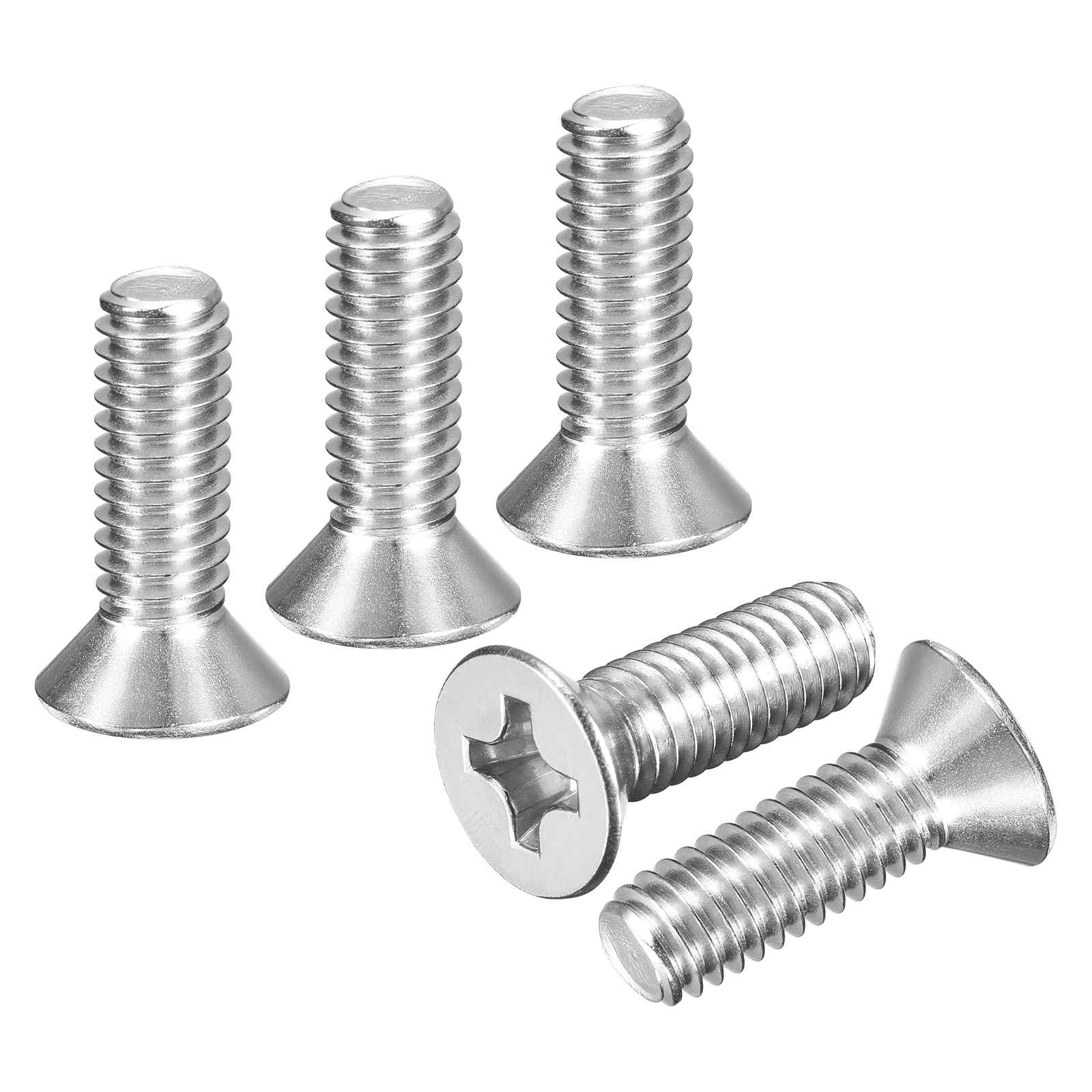 DTGN 5/16"-18x1" Phillips Countersunk Machine Bolts - 20pcs - Good for Furniture and Machinery - 304 Stainless Steel Flat Head Machine Screws Bolts - Silver — image 1