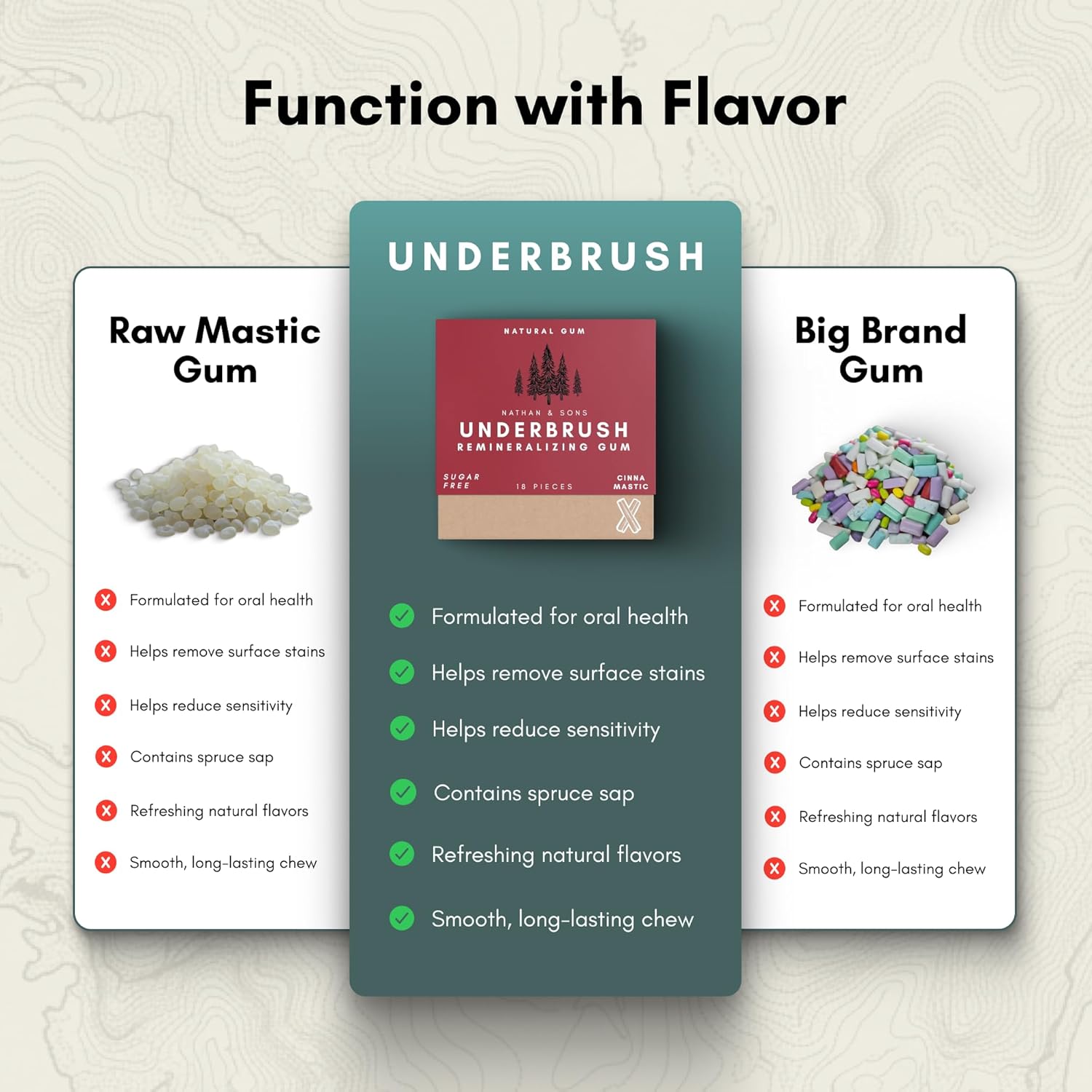 Underbrush Cinna-Mastic Remineralizing Gum, Sugar Free Xylitol Gum with Hydroxyapatite, Supports Fresh Breath and Oral Health, Tree Sap Base, Gluten Free, No Sucralose or Aspartame, 4 Pack