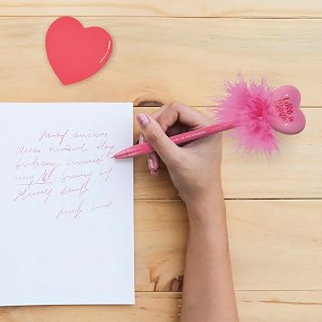 Legami - Açık kalpli tükenmez kalem, Love is Magic, pembe mürekkep, çocuklar ve yetişkinler için LED kalem, uç 0,7 mm, kalp