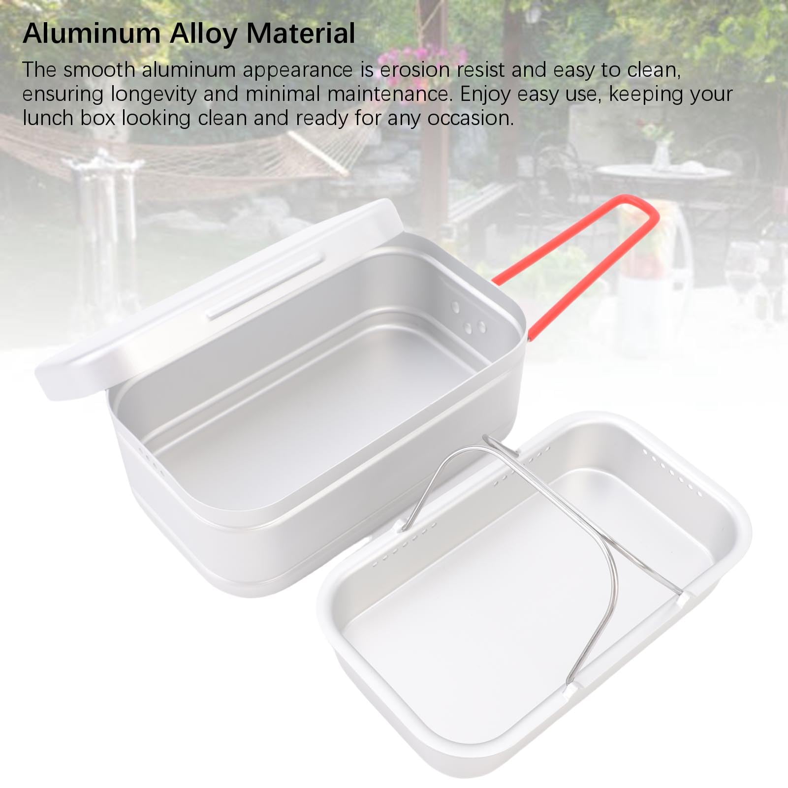 pudełko na drugie śniadanie na kemping ze stopu aluminium gotowane na parze przenośne pudełko na posiłki dla jednej osoby pojemnik na lunch wsparcie dla pieszych wędrówek