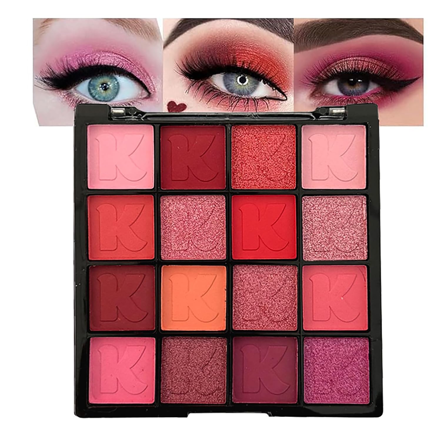 Red Eyeshadow Palette Matte Glitter Eye Shadow Goth Eye Makeup