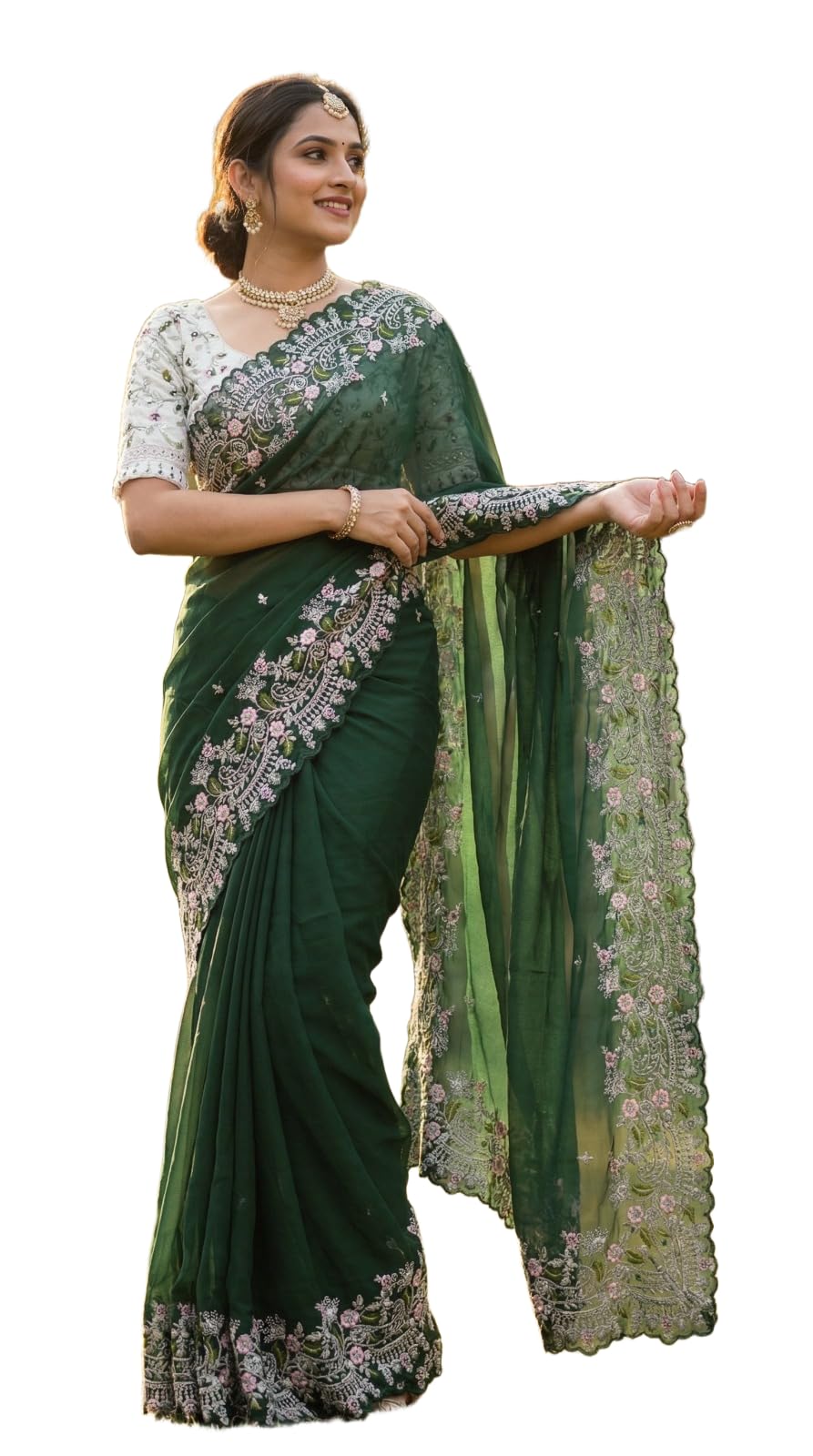luxe vibe Heavy Black Rangoli Saree with Multi Sequin Embroidery & Cut Work Border | Diamond Silk unstitched Blouse with Full Thread Work-picture-50