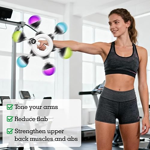 Miniatura 6 de Entrenador de antebrazo de manivela de 360, fortalecedor giratorio de antebrazo con pantalla LED y 3 modos inteligentes para aumentar la mano, la