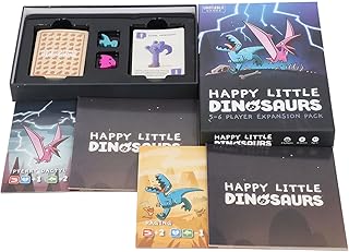 Dinosaur Card Games Set, Interactive Party Board Game, Family Entertainment with 50 Cards and Dinosaur Blocks, Fun Learning Game for Kids Adults, Includes 2 Game Boards and English