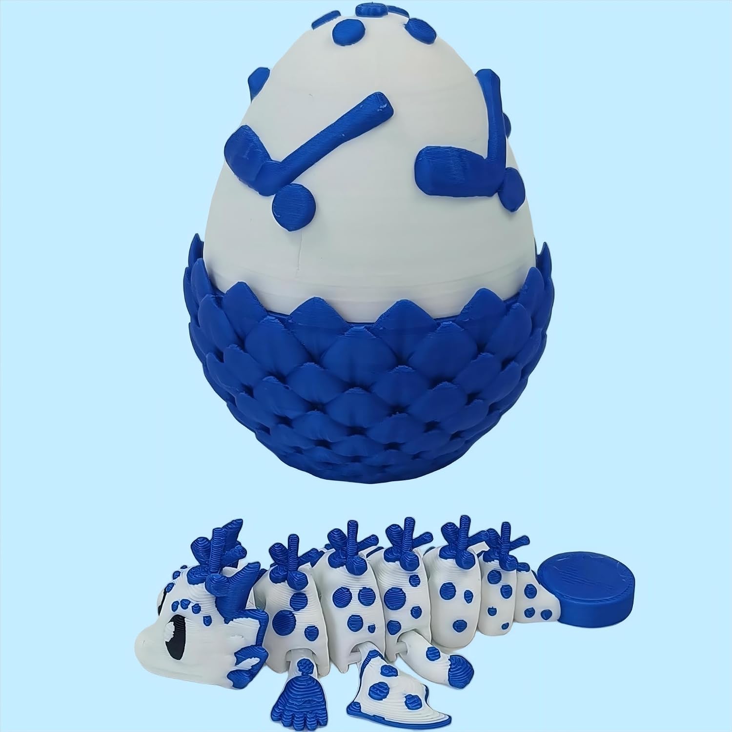 Enchanted 3D Egg with Miniature Inside - Handcrafted Printed Collectible | Fantasy Decor & Gift (Football Dragon & Egg (Box))