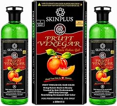 SKINPLUS Ammonia Free Fruit Vinegar Hair Color Gel | Natural Black | Nourishing Hair Dye with Shine & Softness | 250ml × 2