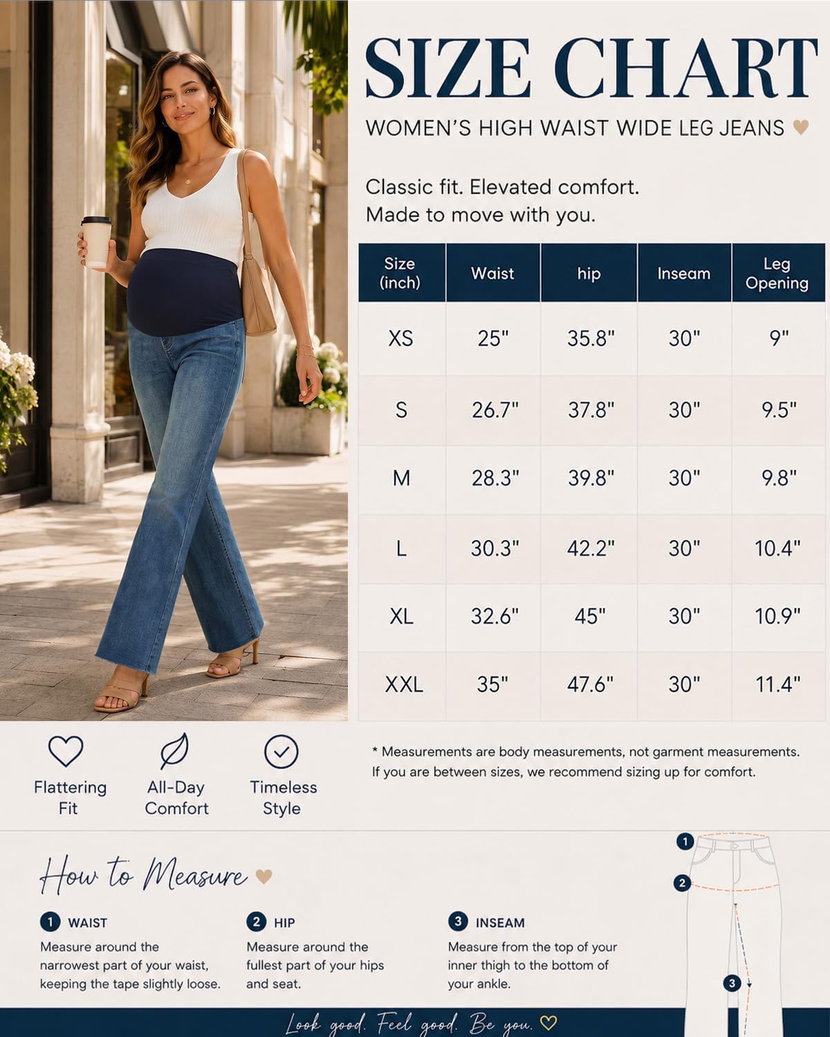 Women Maternity Jeans Straight Leg Over-Belly Denim Pants for Pregnancy
