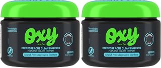 Oxy Deep Pore Acne Facial Cleansing Pads, Maximum Strength 2% Salicylic Acid Stubborn Acne Treatment, Fights Breakouts, Exfoliates, Unclogs, Treats Blackheads, Dermatologist Recommended, 55 Pads