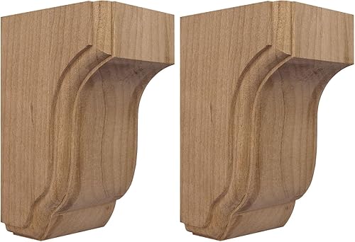 Miniatura 1 de Ekena Millwork COR02X02X04CPRW Ménsula de madera de misión Capistrano, 2 12 pulgadas de ancho x 2 34 pulgadas de profundidad x 4 12 pulgadas de