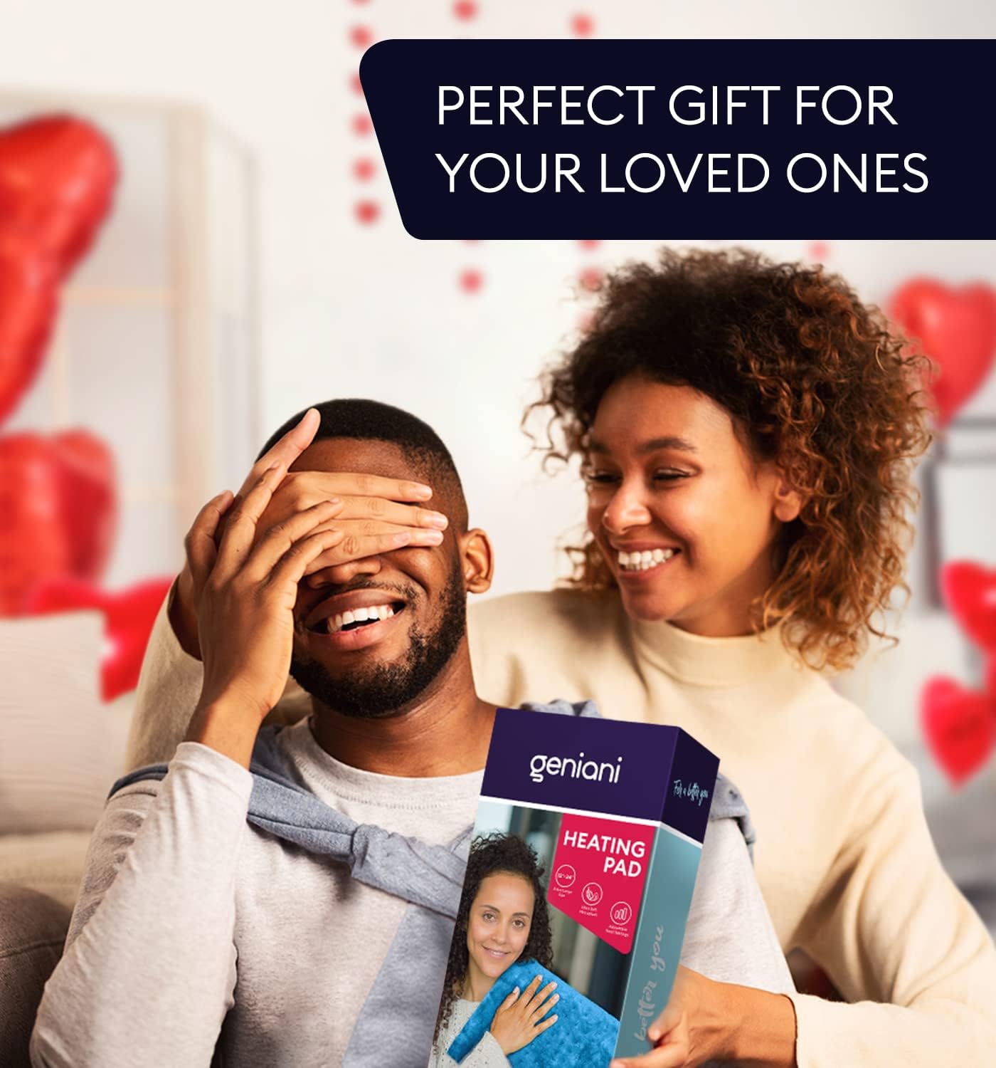 GENIANI XL Heating Pad for Back Pain & Cramps Relief, FSA HSA Eligible, Heat Patches with Auto Shut Off, Machine Washable, Heat Pad, Gifts for Women, Gifts for Men, Heat Patch (Aqua Blue) : Health & Household