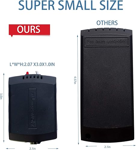 Miniatura 3 de Paquete de 2 kits de control remoto de ventilador, receptor de tamaño pequeño, ventilador de techo, control remoto para HunterHarbor