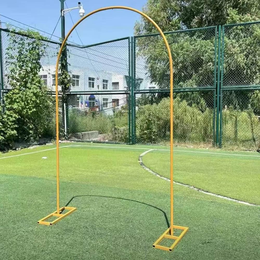 Arco in metallo per matrimonio, decorazione per arco di palloncini, telaio dorato, supporto per arco per matrimonio, pergola per esterni, decorazione per prato, resistente alle intemperie (1,8 x 0,3