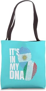 Argentinian And Italian Mix DNA Flag Heritage Tote Bag