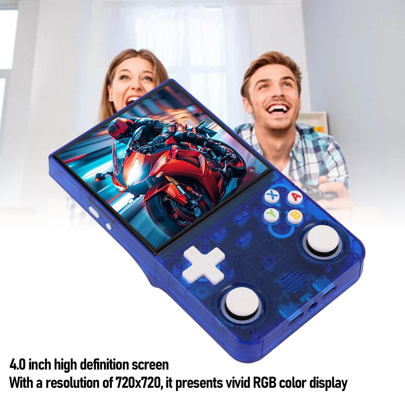 Luocute Console di Gioco Portatile Ultra retrò RG36, Schermo da 4 Pollici 64G TF Card Giochi Multiplayer Console Open Source per con WiFi Integrato (128G)