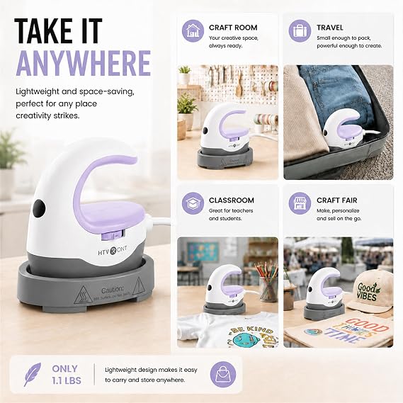 HTVRONT Heat Press Mini Heat Press Machine, Mini Iron for Crafts