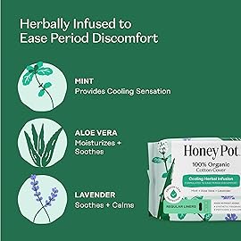 The Honey Pot Company - 120 ct - Herbal Everyday Panty Liners for Women - Infused w/Essential Oils for Cooling Effect & Organic Cotton Cover - Feminine Care