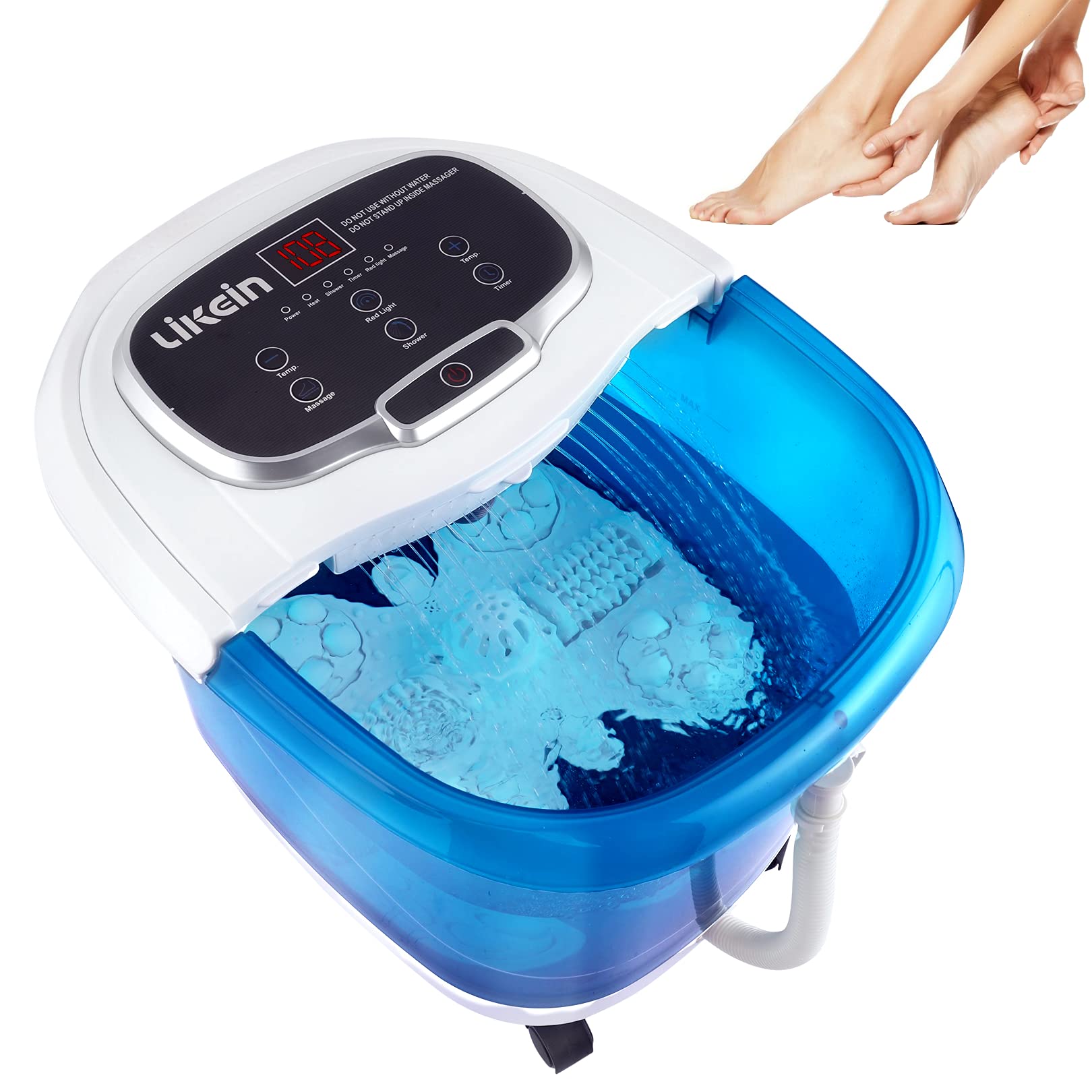 Foot Spa with Heat and Massage and Jets with Motorized Rollers, Foot