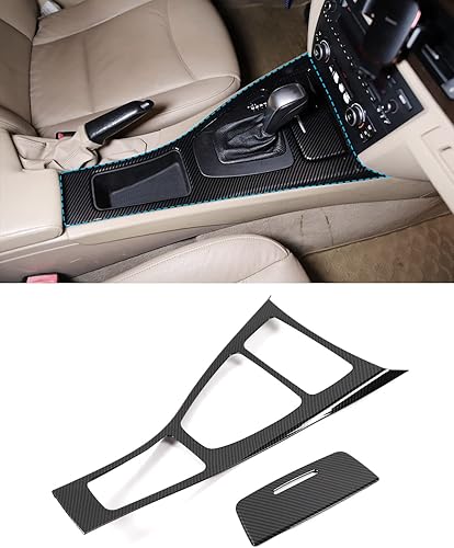 Panel de cambio de marchas de consola central estilo fibra de carbono  Accesorio automático para BMW Serie 3 E90 E92 (2005-2012)