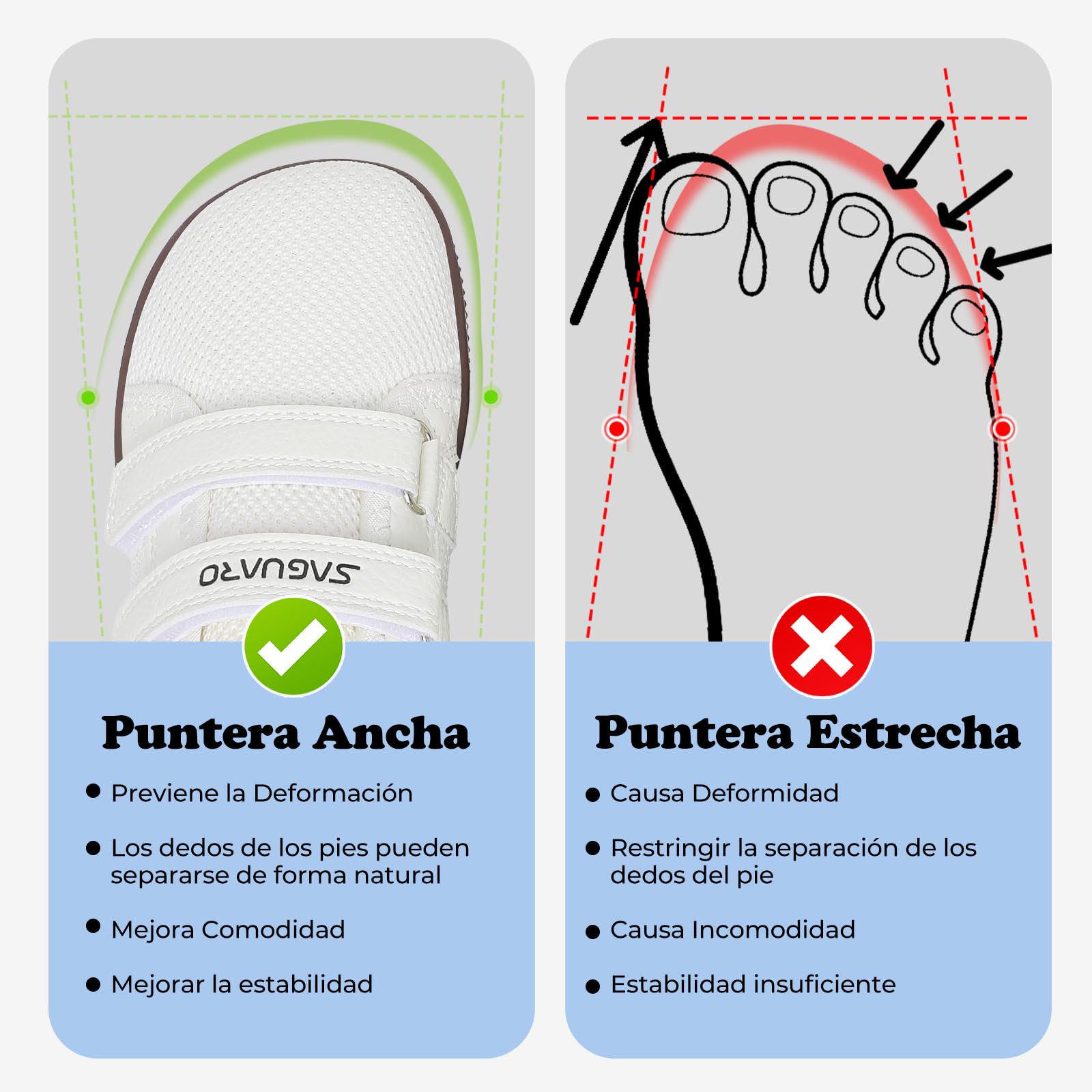 SAGUARO Zapatillas Barefoot Niños Calzado Deportivas - Puntera Ancha & Zero-Drop Sole para Adecuado Colegio y Causal,Gr.25-35