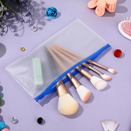 Miniatura 13 de Marspark 100 sobres de plástico de polietileno, pequeños sobres transparentes con cremallera, bolsas para lápices A6 a granel para dinero