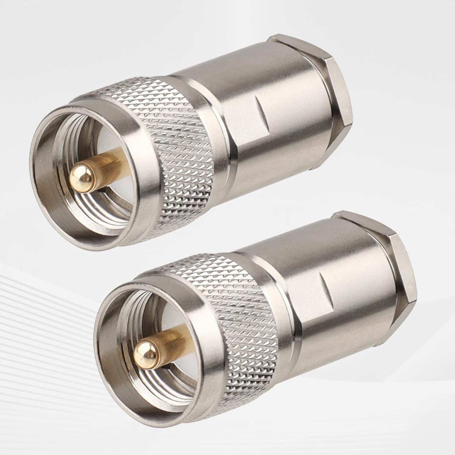 10 Pack PL259 Coax Connectors 50 Ohm PL-259 UHF Male Clamp Connector for LMR400 KMR400 RG8 RG8U RG213 Coaxial Cable