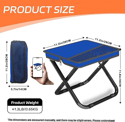 Vista 2 de Taburete de bolsillo portátil, taburete plegable ultraligero con bolsa de transporte compacta, capacidad de 220 libras de resistencia
