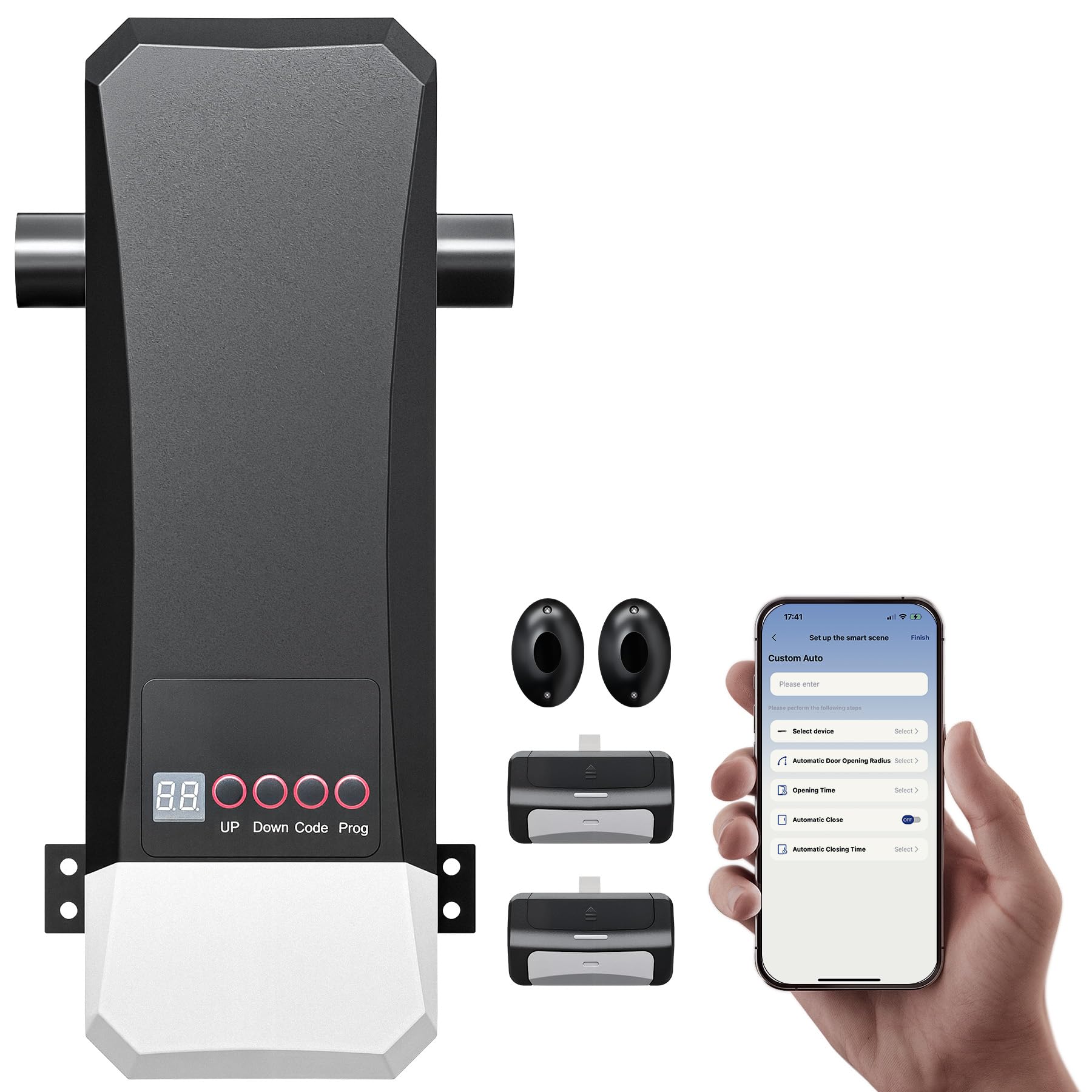 Photo 1 of ZUMI Wall-Mounted Garage Door Opener, App-Controlled Garage Opener with Manual Backup IR Sensors, Heavy-Duty Smart Garage Entry Device Access Unit for Garage Door Opening & Closing