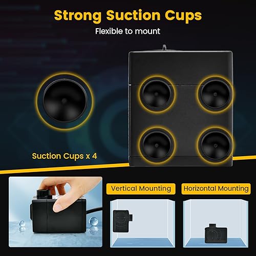 Miniatura 2 de Goplus Bomba de agua sumergible de 240 GPH (900 LH, 22 W), bomba de agua ultra silenciosa con elevación de 7.2 pies de alto, cable de alimentación