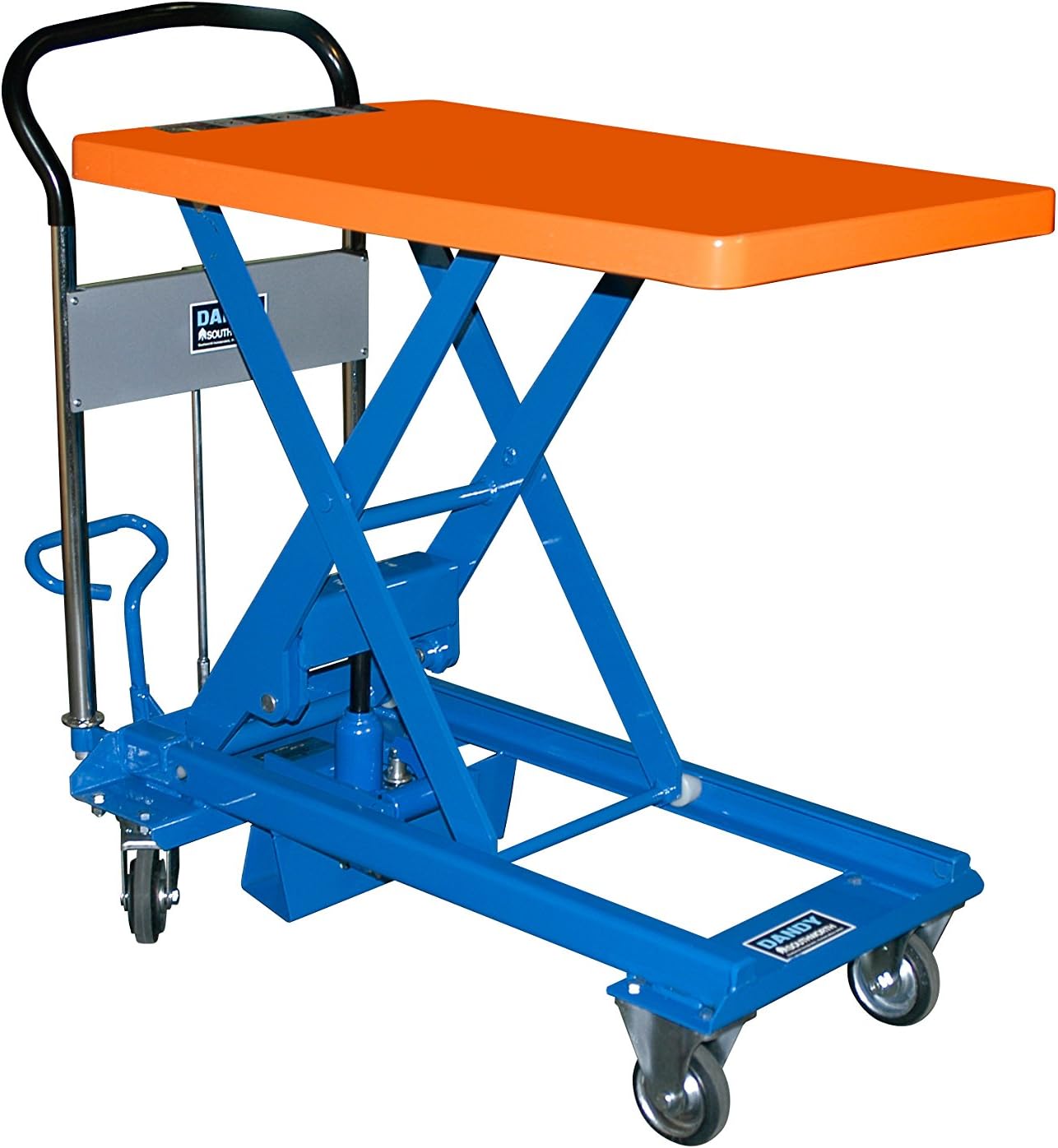 Southworth Products L-250 Dandy Manual Scissor Lift Cart, Foot Pump, 550 lb. Capacity, 19.7" x 31.5" Platform