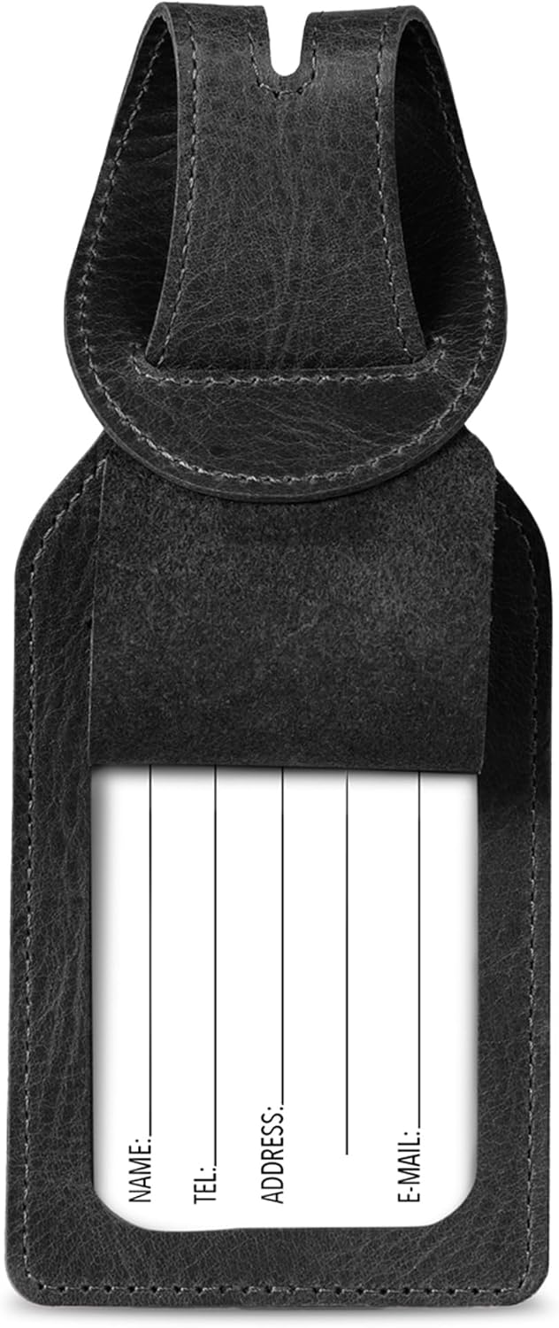Otto Angelino Real Leather Passport Wallet - RFID Blocking with Ticket Slot and Baggage Tags