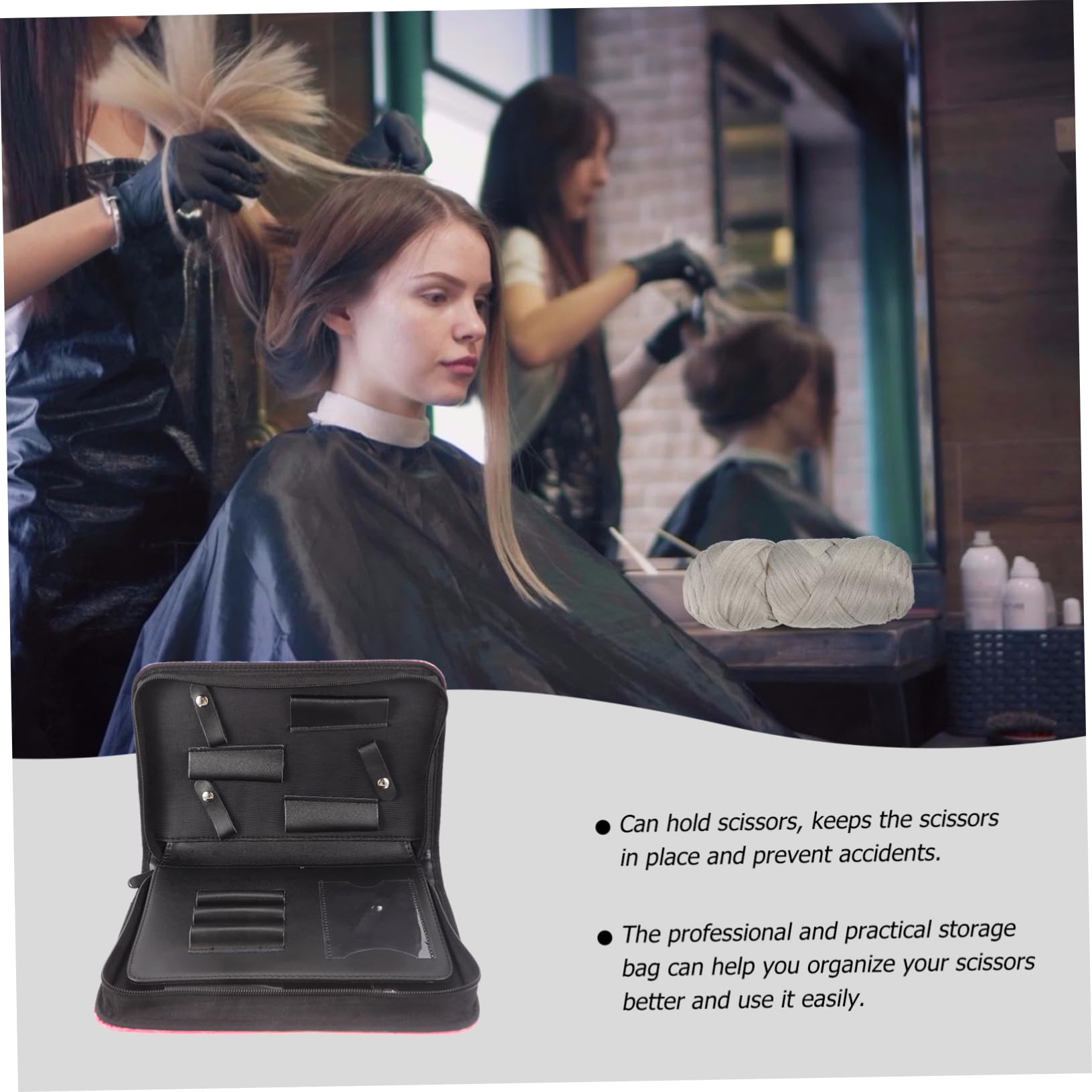 PU Leder Haarschneidescheren Rosa Tasche für Friseure im Salon