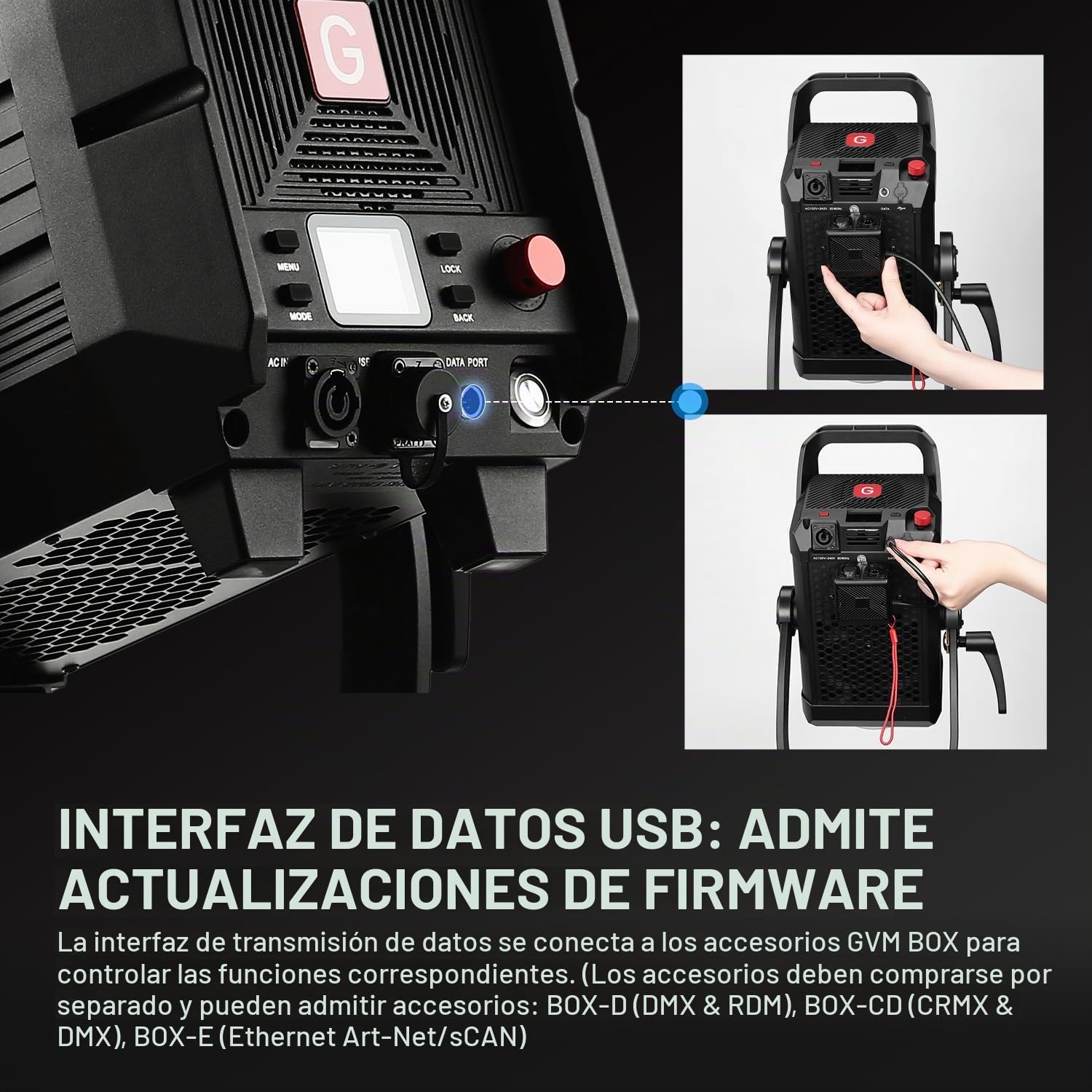 GVM - Luz de video LED de 1200 W, kit de iluminación de película AIO 1200B, kit de iluminación de fotografía de 42800 lux/3 m con control DMX, iluminación de video de salida continua para producciones