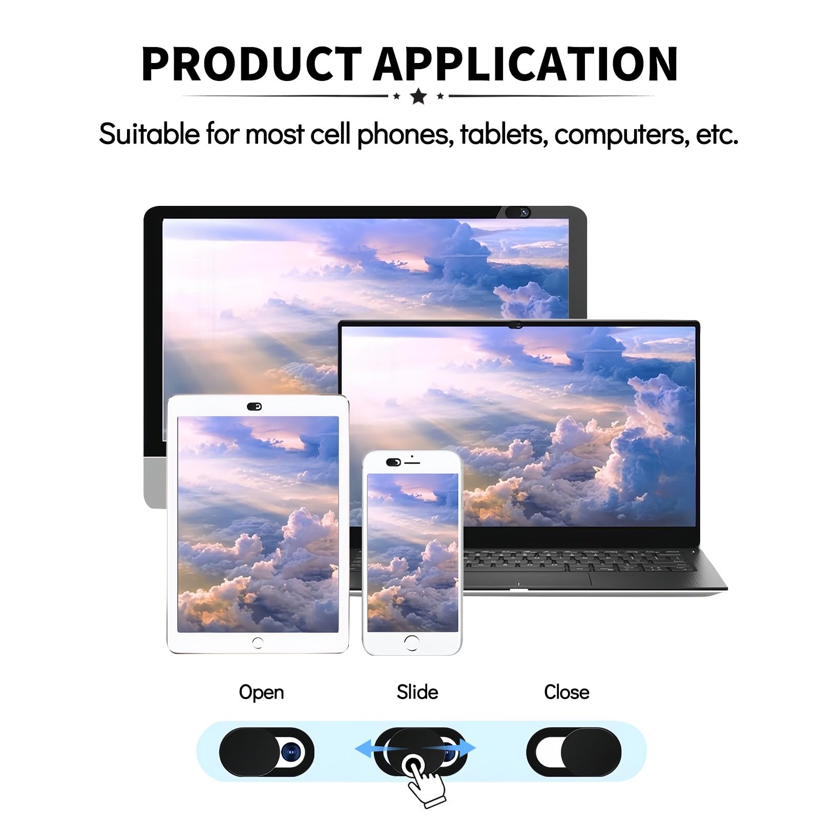 20 Pezzi Copri Webcam, Copertura Webcam Cover Slider Copri Fotocamera Webcam PC Portatile Accessori per Laptop, PC, Tablet, Smartphone, MacBook Protezione Privacy Nero
