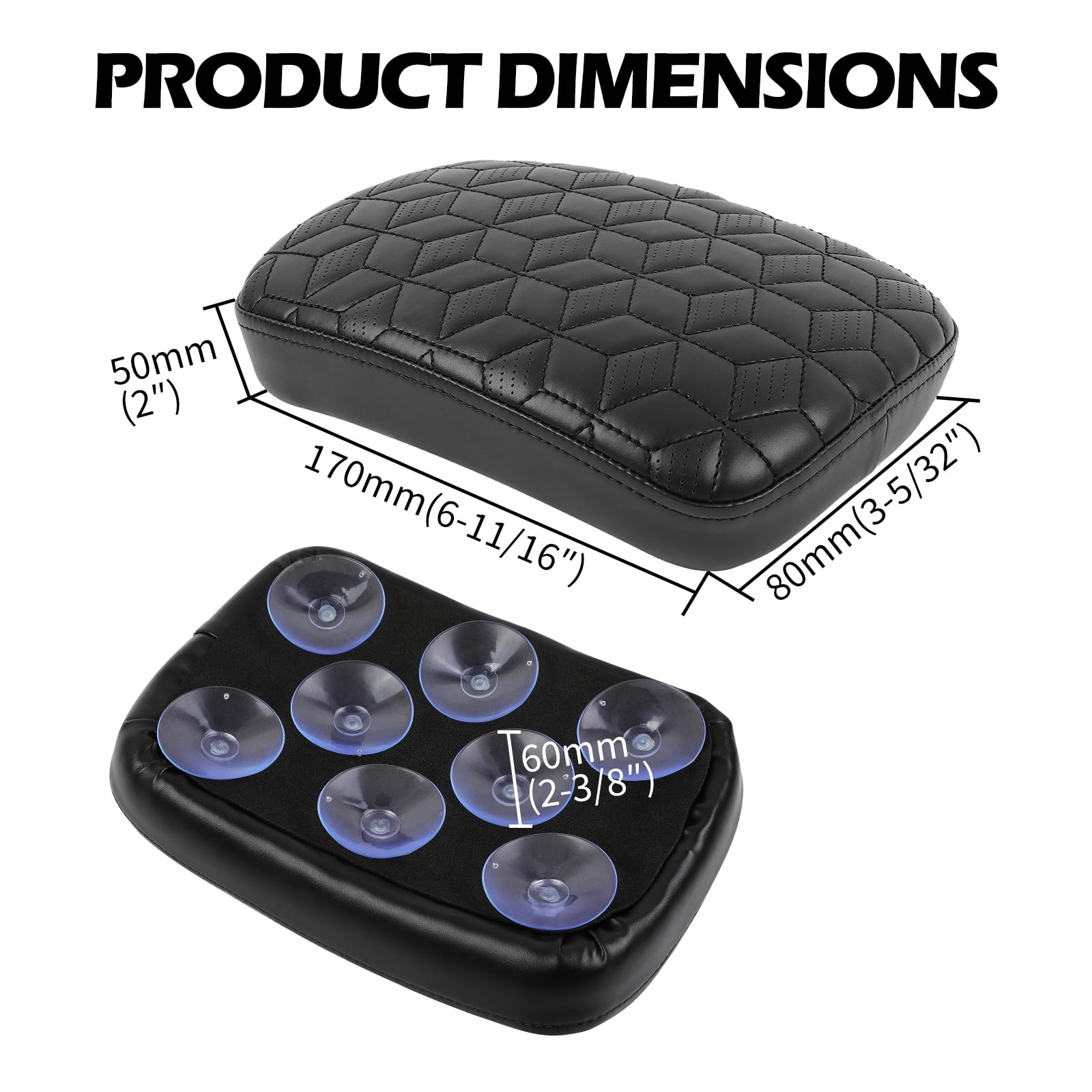 DREAMIZER Coussin Passager en Cuir avec 8 Ventouses, Compatible avec Les Motos Bobber Cruiser Chopper et Custom.