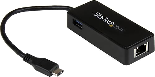 StarTech.com USB-C to Ethernet Gigabit Adapter - Thunderbolt 3 Compatible - USB Type C Network Adapter - USB C Ethernet Adapter (US1GC301AU)