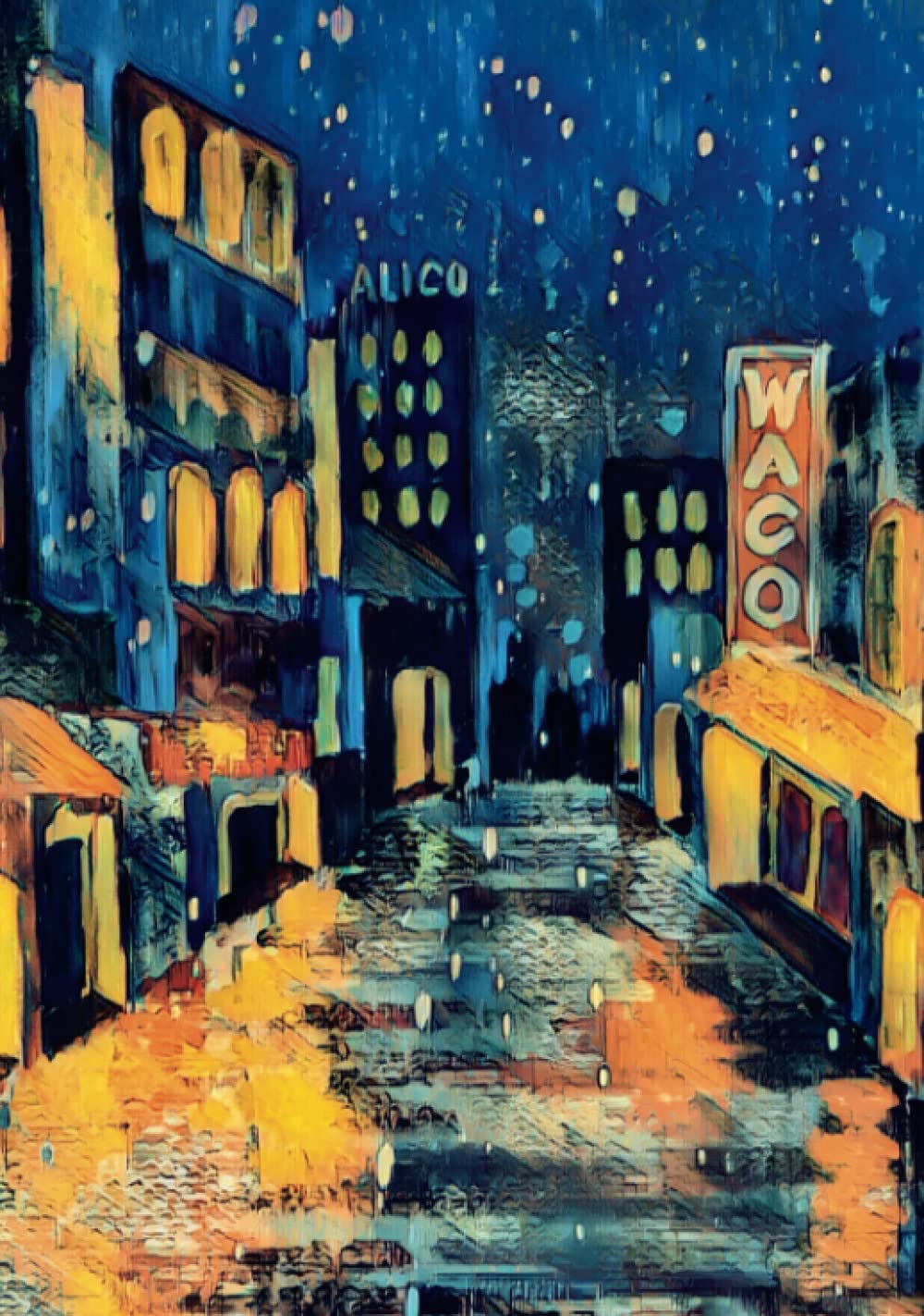 Waco, Texas Themed Journal, Original Art, Lined Pages, 201 Total Pages: Beautiful 7" x 10" Hardccover