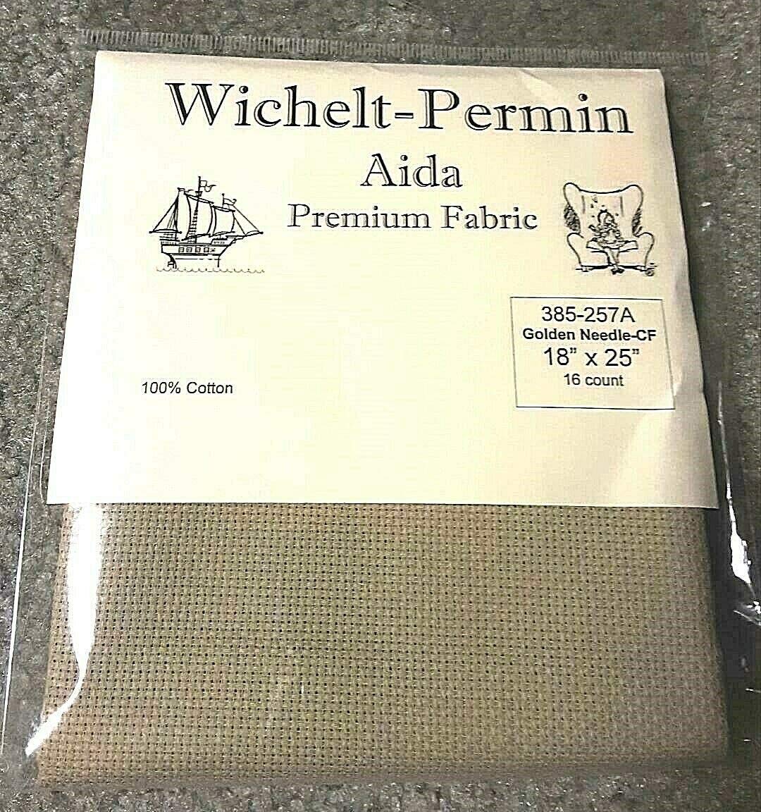 Wichelt Permin Aida Premium Fabric 16 Count 18" x 25" Golden Needle