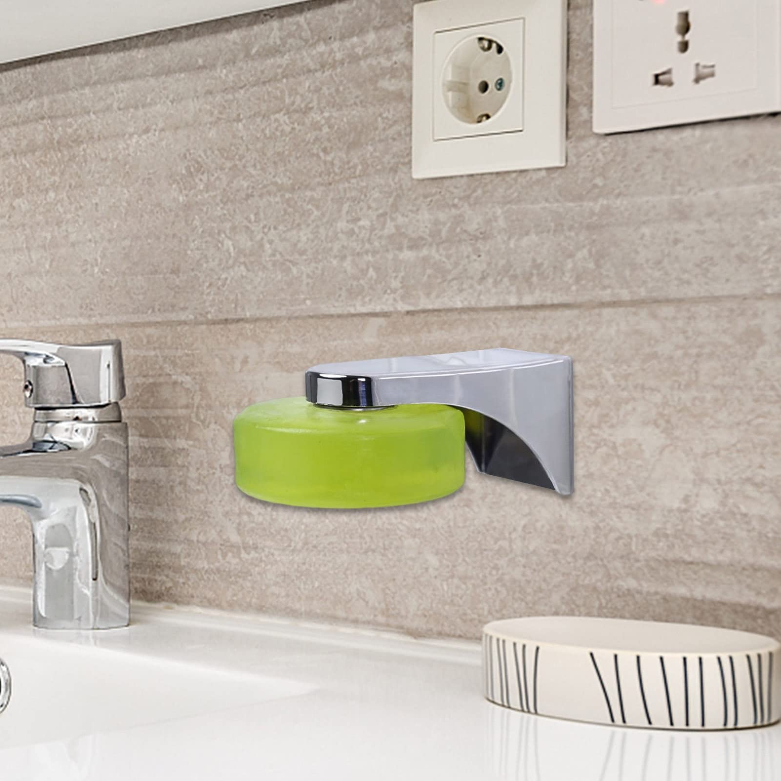 Set Di 2 Portasapone Magnetici Da Parete In Acciaio Inox Con Adesivo 3M: Per Bagno E Cucina