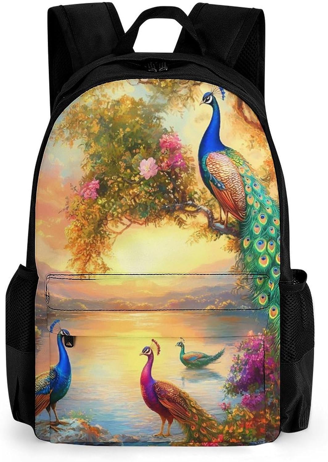 Peacock Sun Laptop Backpack for Men Women Fashion Computer Bag Business Travel Daypack