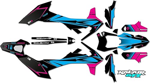 Kalair GFX Graphics Kit for Ktm 690 SMC (2019-2021) BOLD Series Magenta-cyan 21 Mil - Dirt pit bike motorcycle stickers, dirtbike racing automotive