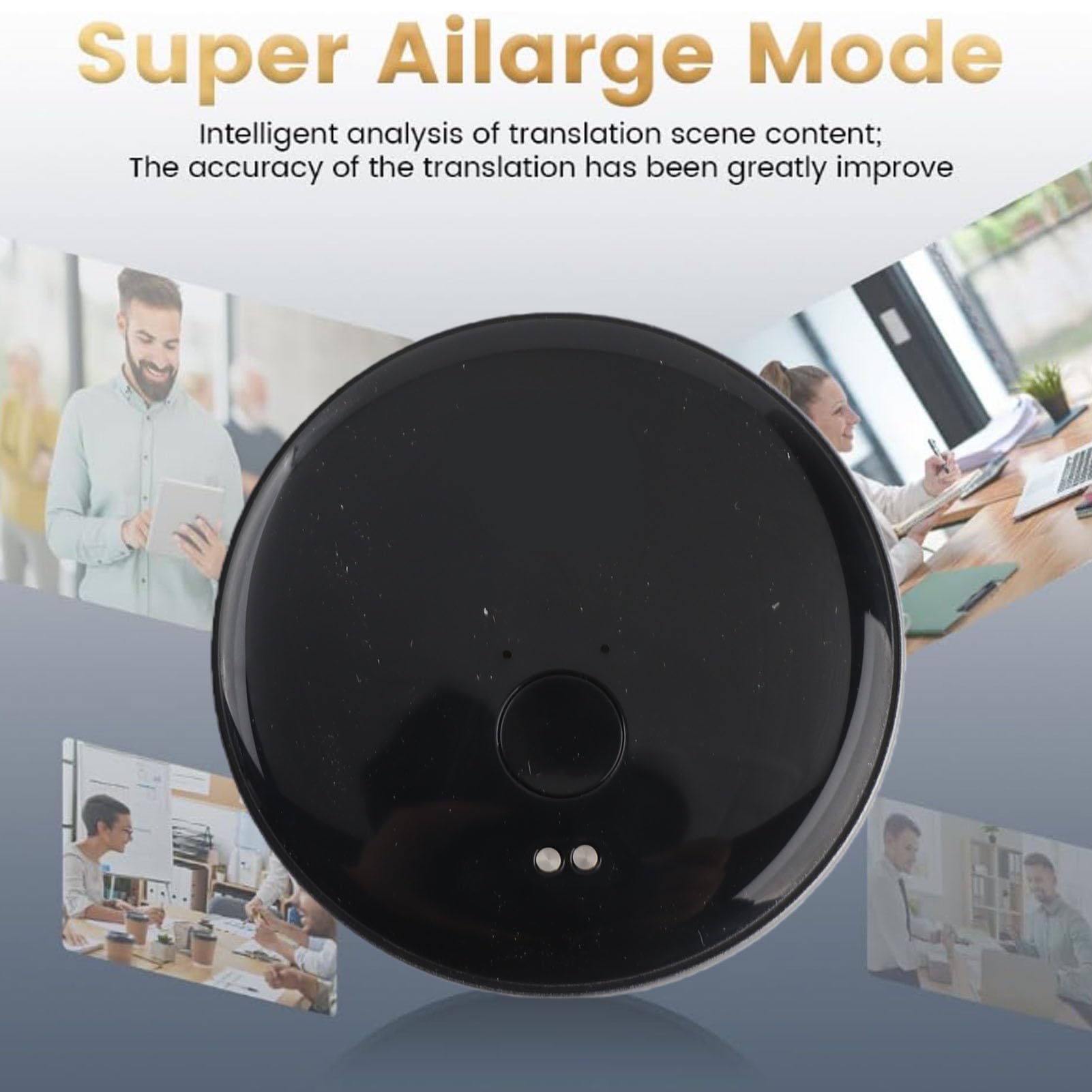 Generic Dispositivo Magnetico Traduttore Linguistico AI Design Compatto per Studio di Viaggi D'affari Videochiamata Fotografica in 138 Lingue (BLACK)