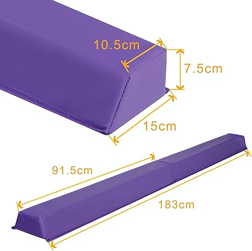 Miniatura 6 de Haz de equilibrio para niños, haz de gimnasia plegable para el hogar, equipo de gimnasia plegable para niños y adultos, base antideslizante cubierta