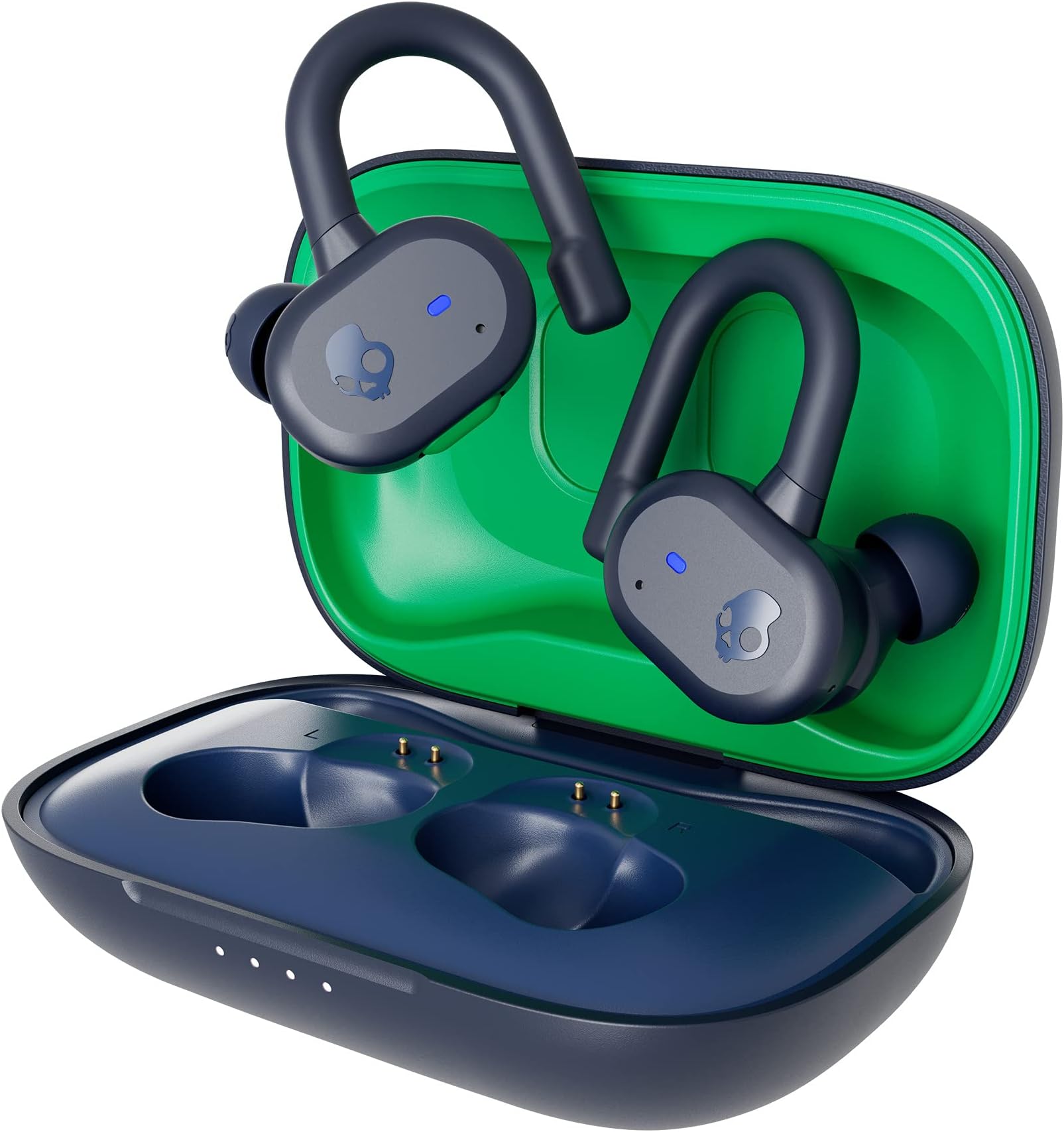 Skullcandy Push Active True Wireless in-Ear Bluetooth Earbud, Use with iPhone and Android with Charging Case and Mic, Great for Gym, Sports, and Gaming, IP55 Water, Dust Resistant - Blue/Green