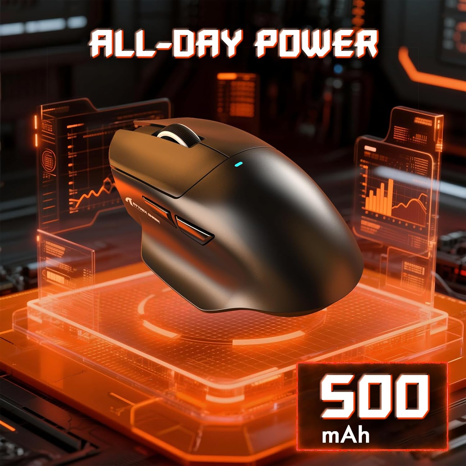 ATTACK SHARK V6 65g Superlight Wireless Gaming Mouse with RGB Magnetic Charging Dock,BT/2.4GHz Wireless/Wired Mouse 1K Polling,PixArt PAW3311 Sensor,25000DPI,Office Gamer Mice for PC/Win/Mac(Black)