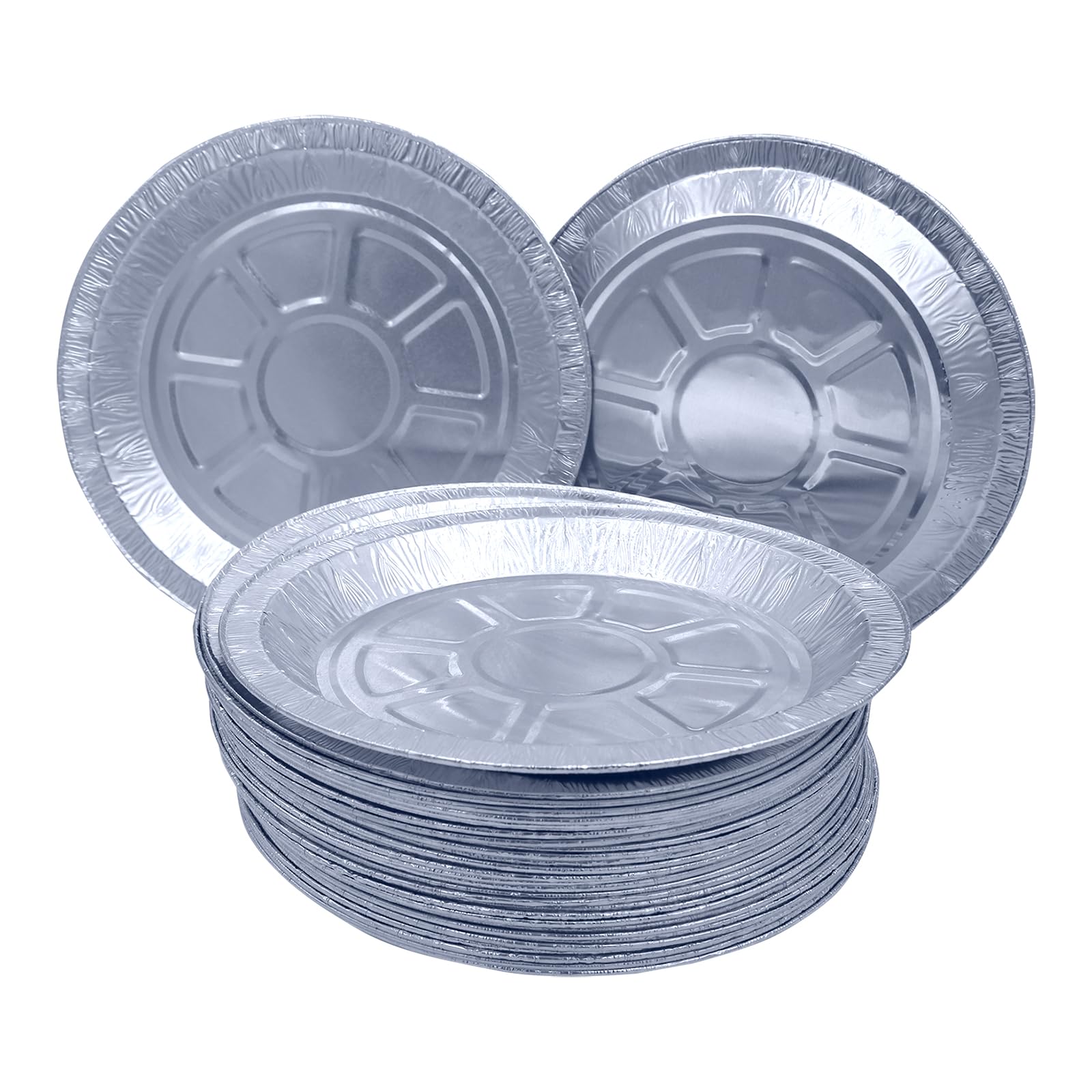 Sunrise Packaging 10 x Round Aluminum Foil Pie Plate 9 inch (227mm x 17mm) – Recyclable, Durable & Food-Grade Flan Foil Plates for Baking Pies, Tarts, Quiches & More