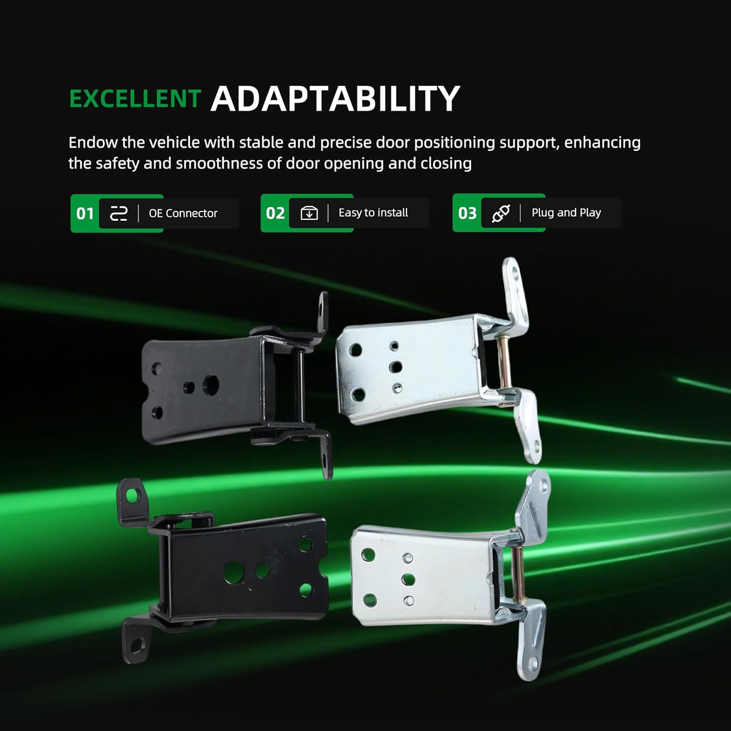 4PCS Upper & Lower Door Hinge Set Left & Right Side for Ford F150 F250 F350 Bronco LTD Fairmont Granada Thunderbird 1978-1997, for Mercury Zephyr Marquis Cougar 1978-1986, 925-066 925-068