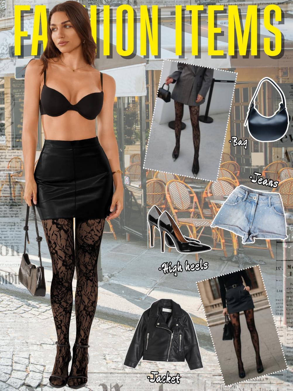 Lace Tights For Women,Floral Patterned Sexy Fishnet Stockings,Sheer Pantyhose Halloween Costume - Image 4